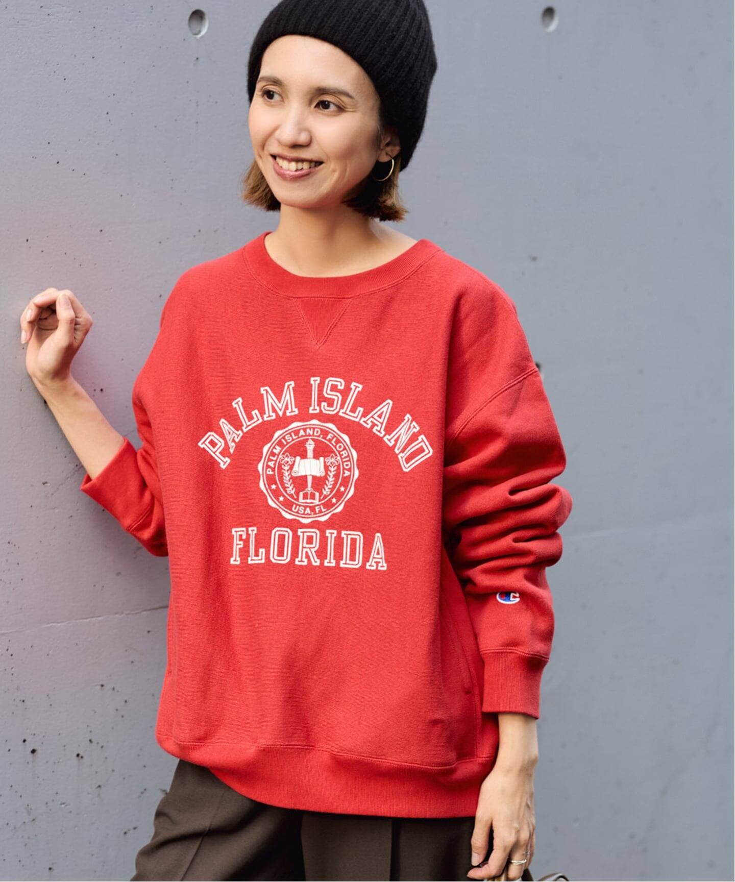 Champion 別注リバースウィーブ ロゴスウェットポケットプルオーバー