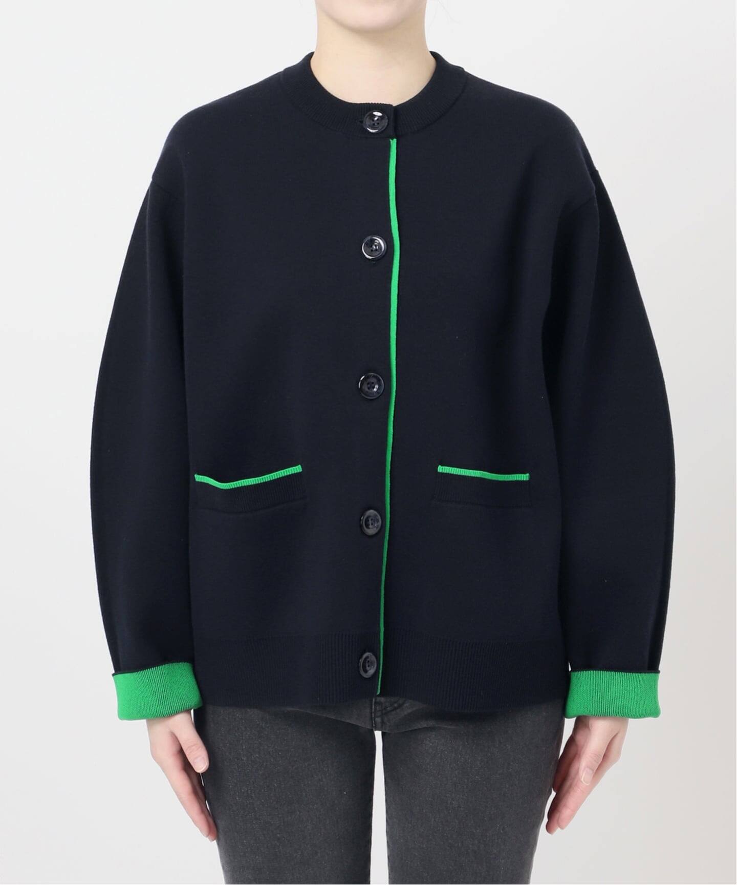 WEB限定追加予約2》ダブルニットコントラストカーディガン