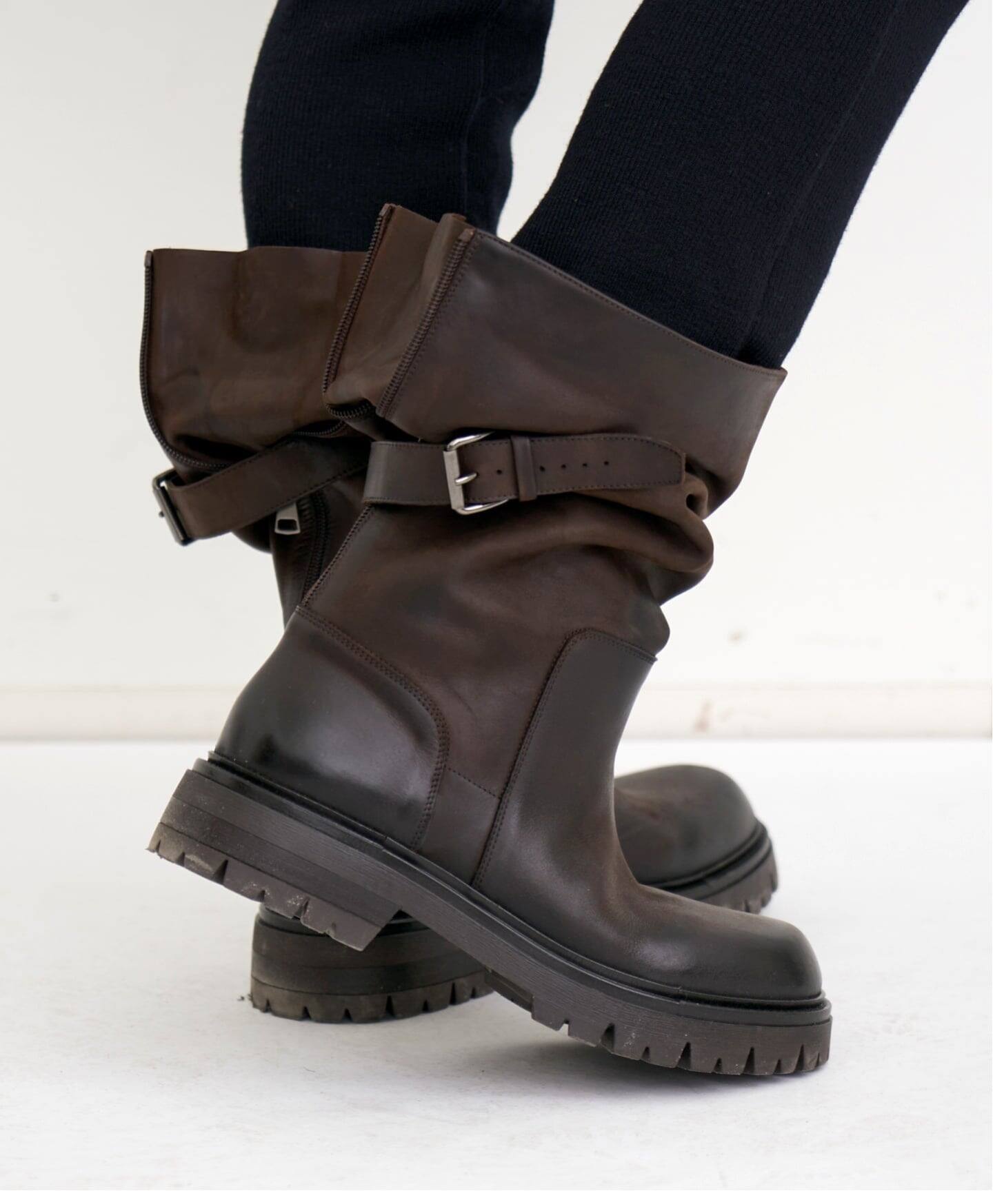 ELENA IACH/エレナ イアチ】 BELDED LONG BOOTS（ロングブーツ）｜L