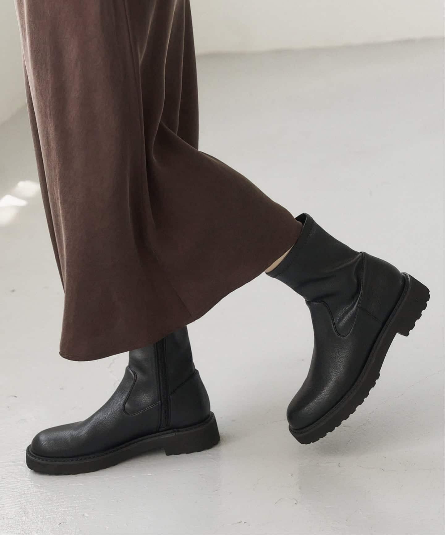 追加6》3.5cmトラックソールフィットショートブーツ（ブーティ