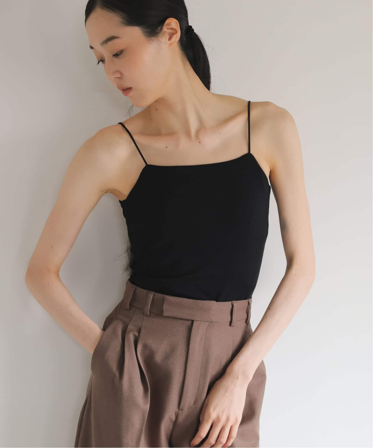 追加4》オーガニックコットン混 ストレッチブラキャミソール（カップ