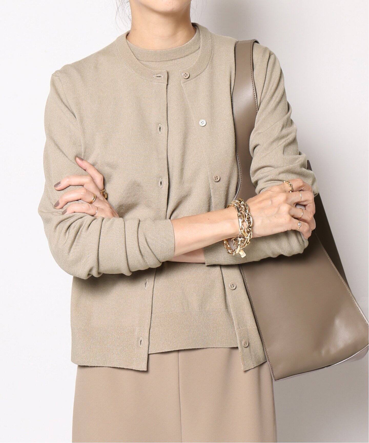 Stretch Wool クルーネック カーディガン（カーディガン）｜MUSE de