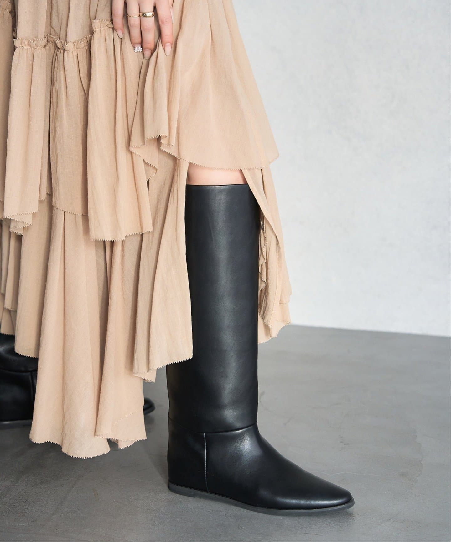 追加5》2cmワイドシャフトロングブーツ（ロングブーツ）｜LE TALON（ル