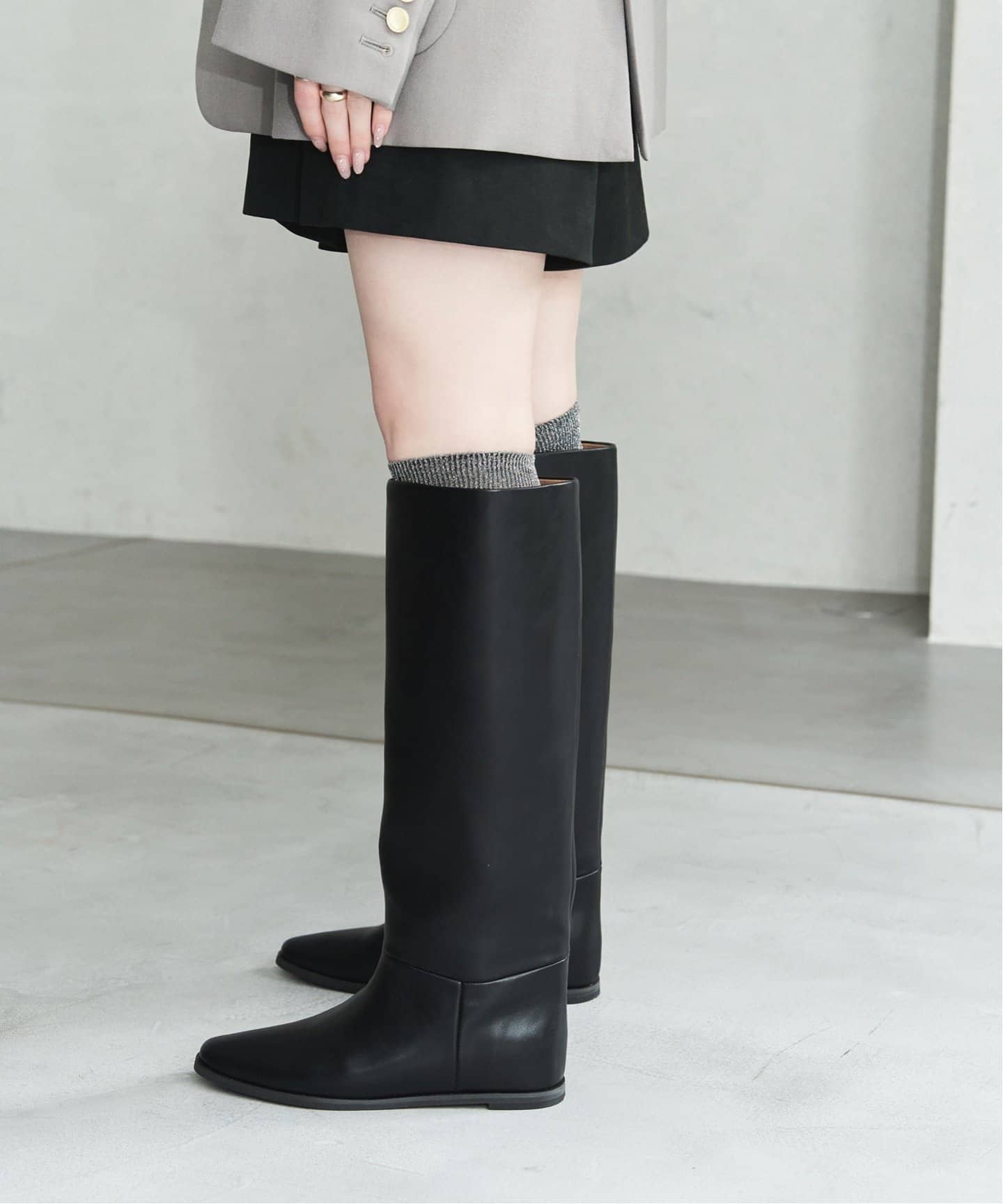 追加5》2cmワイドシャフトロングブーツ（ロングブーツ）｜LE TALON（ル
