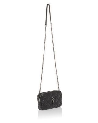 Saint Laurent Becky Double Zip Quilted Leather Crossbody