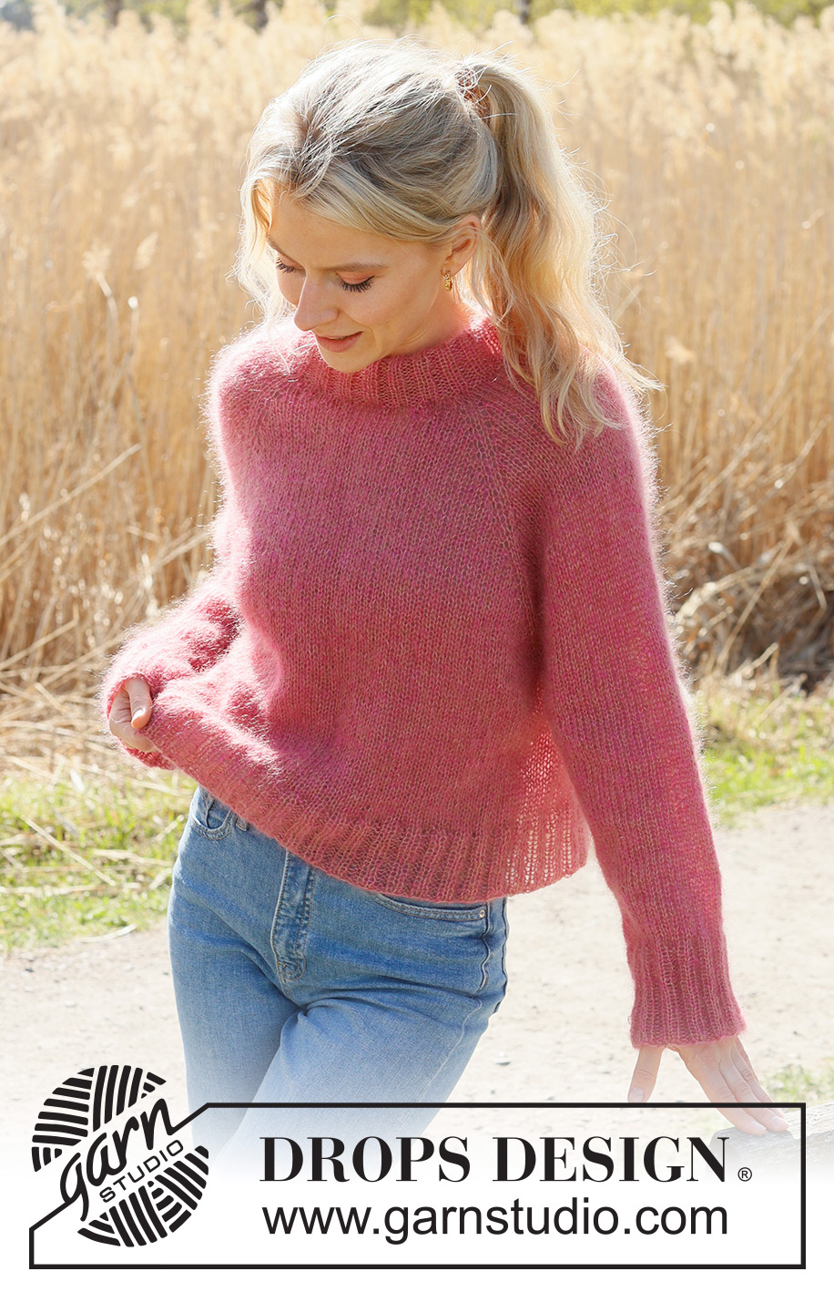 Cranberry Kiss Sweater / DROPS 235-8 - Free knitting patterns by