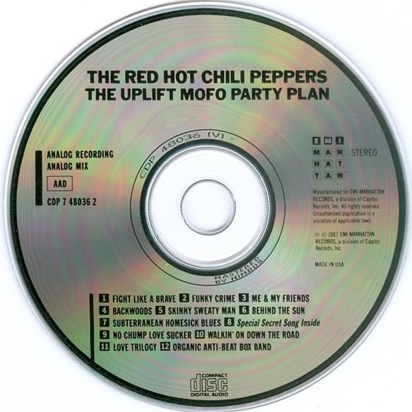 Red Hot Chili Peppers - The Uplift Mofo Party Plan Lyrics and