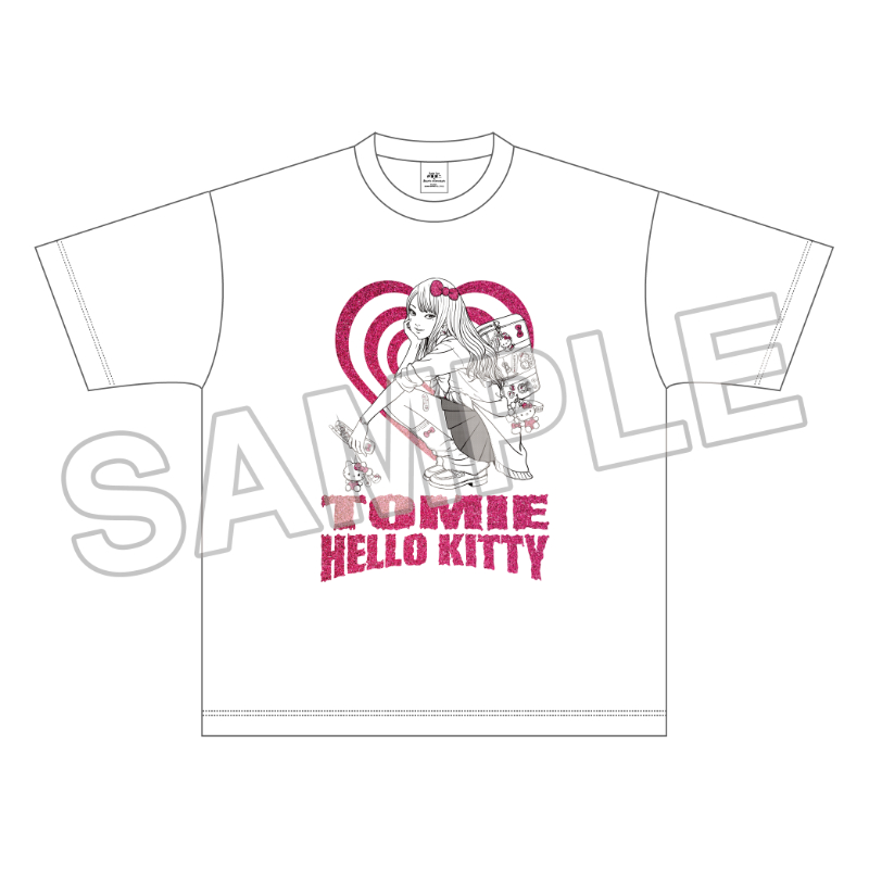 伊藤潤二×サンリオキャラクターズ ラメTシャツ ギャル富江×ハロー