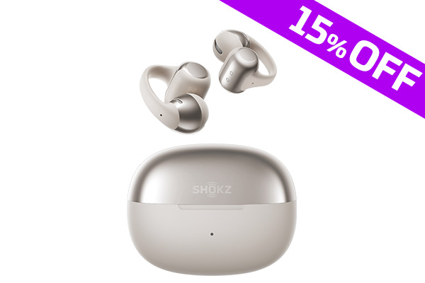 Shokz史上最軽量イヤーカフ型イヤホン。 Dolby Audio対応、耳を自動