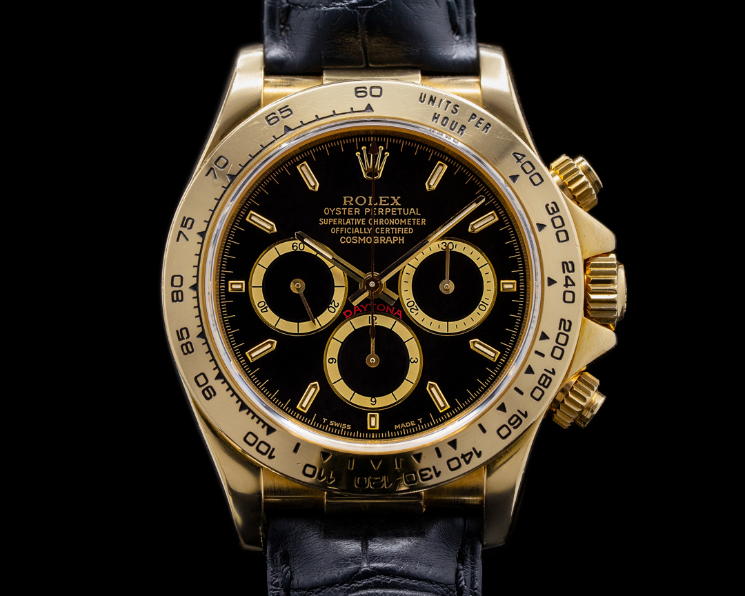 41490) Rolex Zenith Daytona 16518 18k Yellow Gold / Alligator
