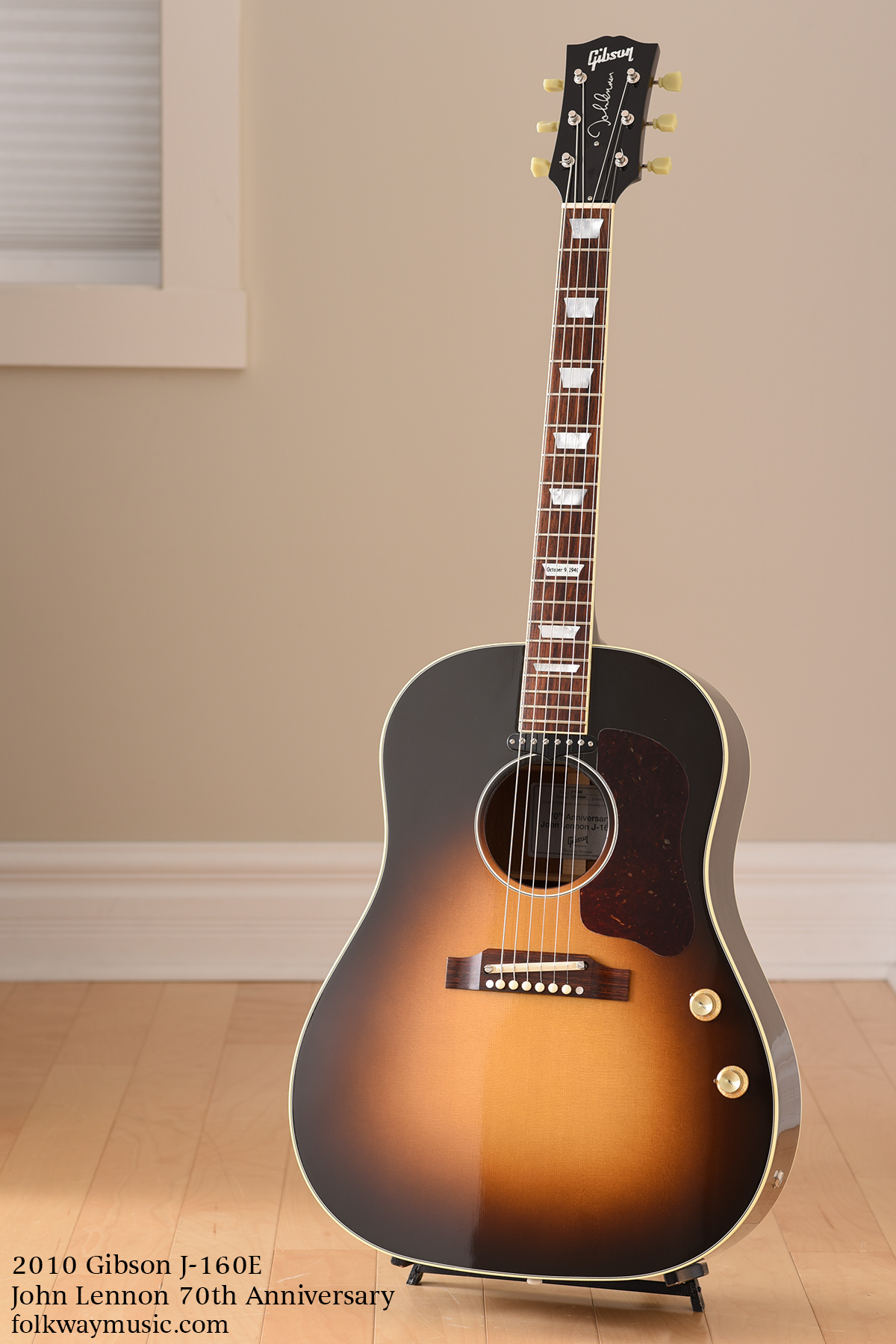 2010 Gibson 70th Anniversary John Lennon J-160E Vintage Sunburst