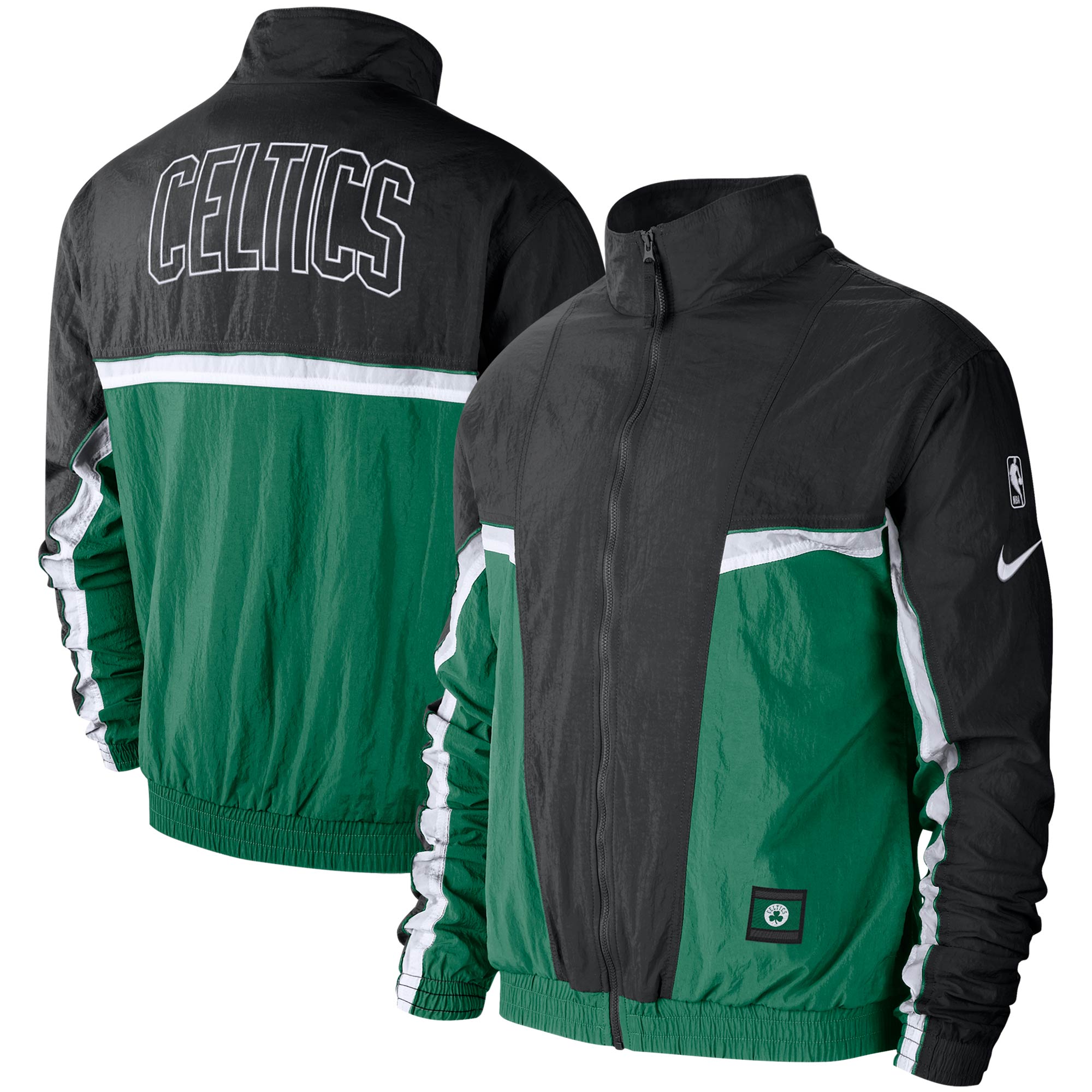 Men's Nike Black/Green Boston Celtics Courtside Tracksuit Full-Zip