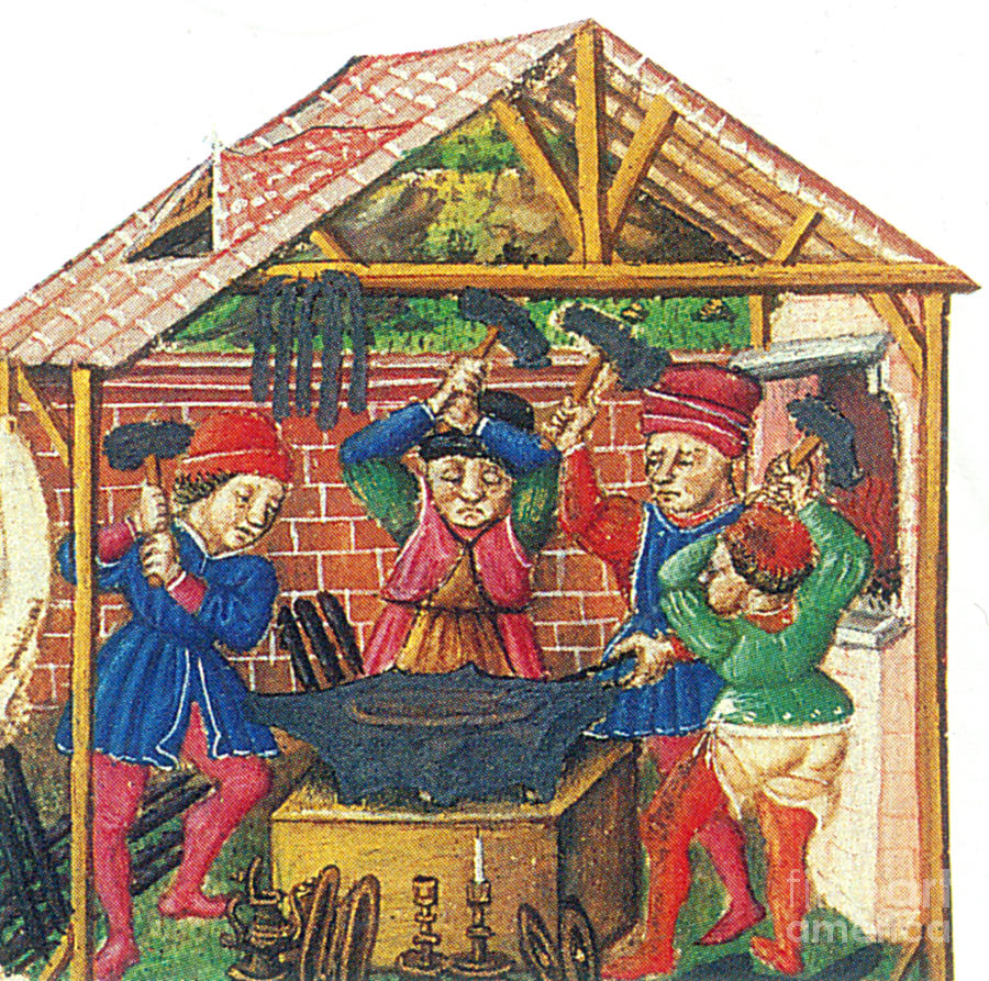 Smiths, Medieval Tradesmen, 15th Century by Photo Researchers