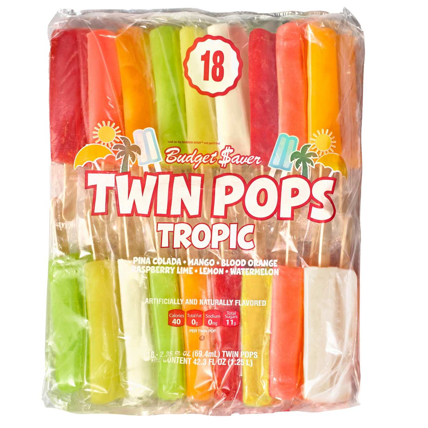 Budget Saver Assorted Tropic Twin Pops - Shop Bars & pops at H-E-B