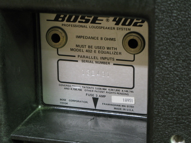 402 SYSTEM BOSE - 中古オーディオ 高価買取・販売 ハイファイ堂