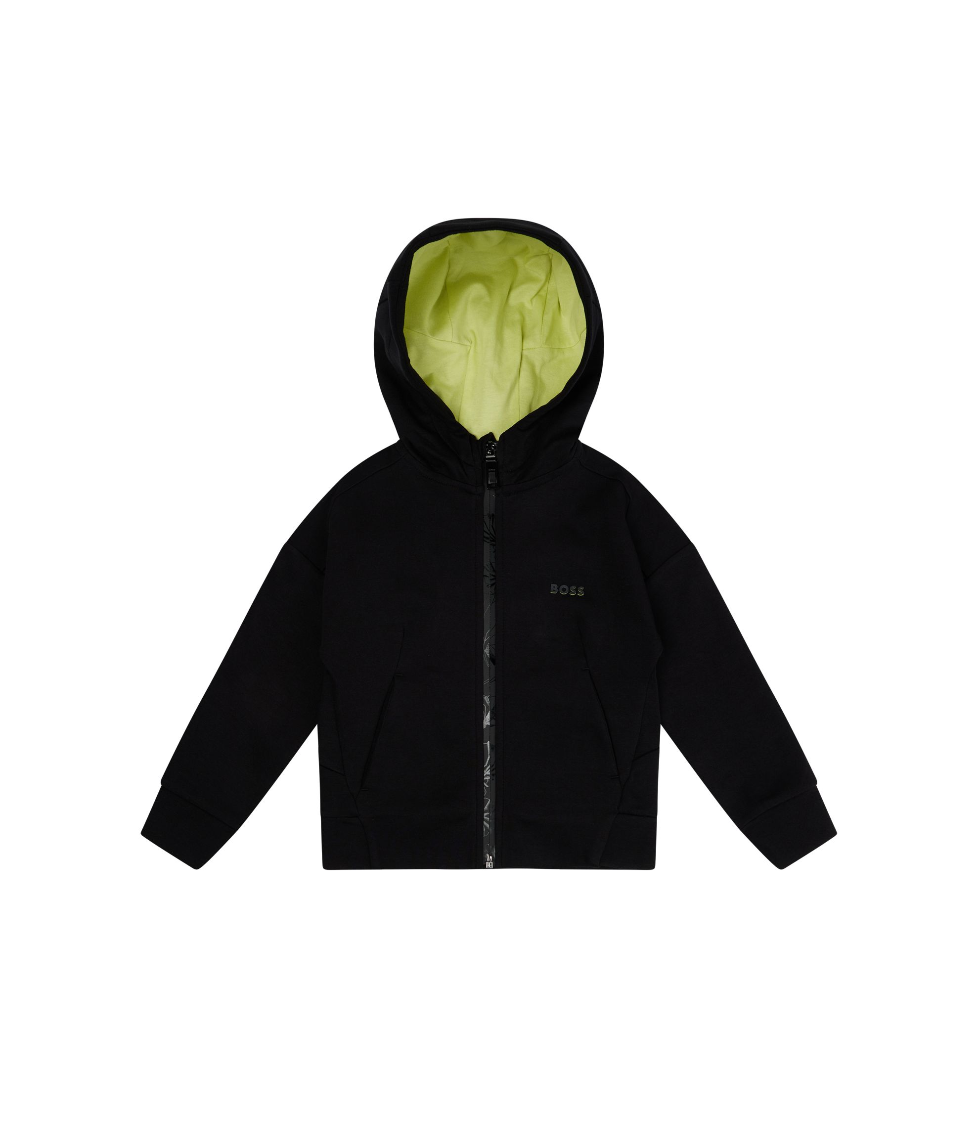 BOSS - BOSS x AJBXNG Kids' zip-up hooded jacket with logo print