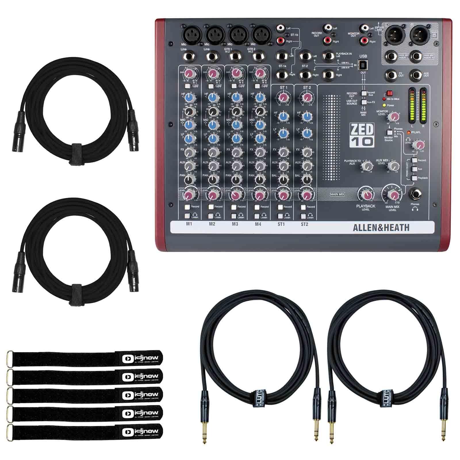 Allen & Heath ZED-10 Multipurpose Mixer & Cables | IDJNOW