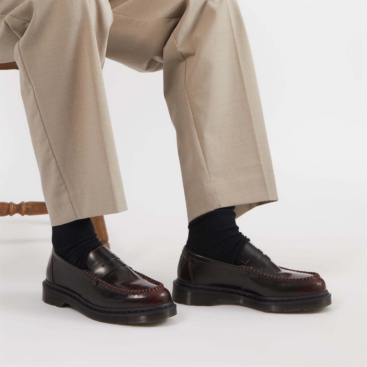 Men's Penton Arcadia Leather Loafers in Dark Cherry Red | Little