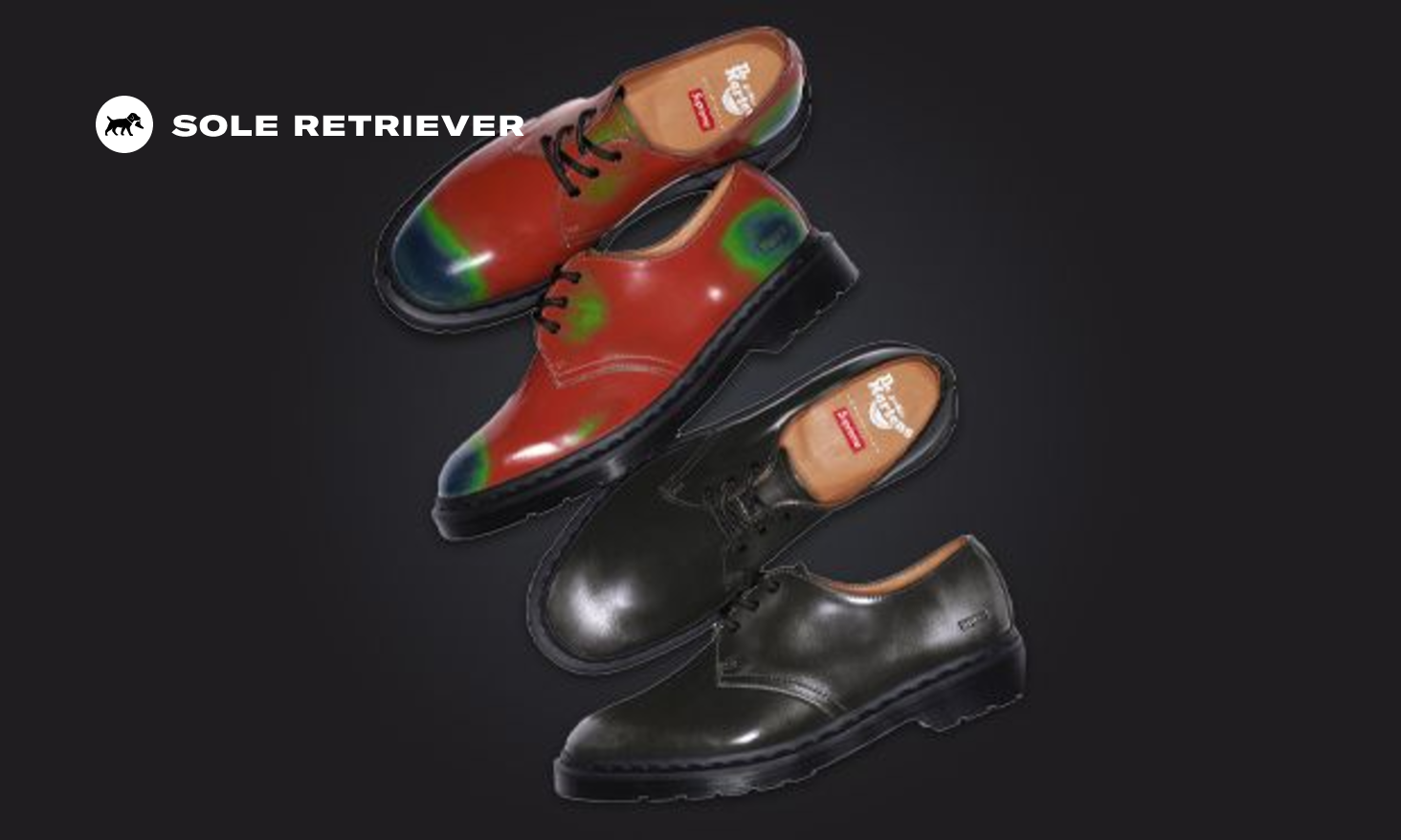 The Supreme x Dr. Martens 1461 3-Eye Shoe Wear Away Pack Releases