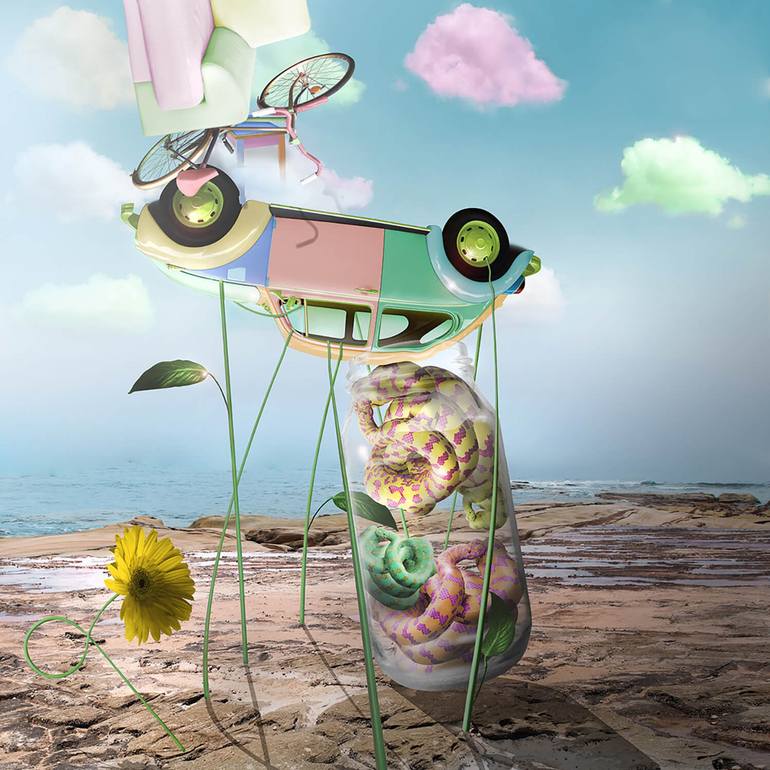 Jar of Snakes Digital by Vanessa Stefanova | Saatchi Art Ireland