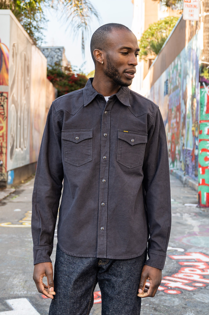 Iron Heart 9oz Raised Whipcord Western Shirt - IHSH-330-BLK- Black