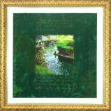 ホアキン・トレンツ・リャド「蒼き水面 NENUFARES(AGUA AZUL)」シルク