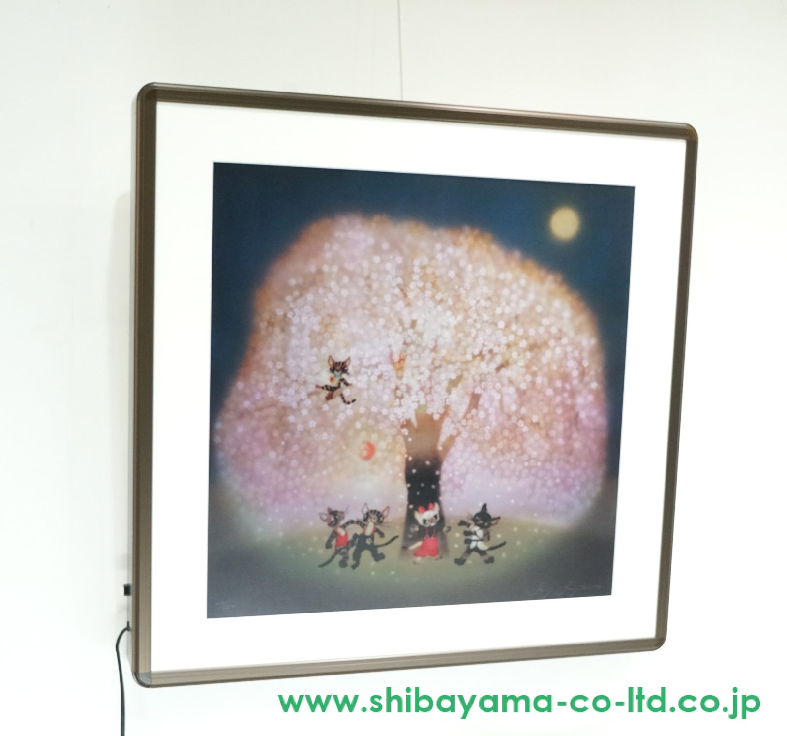 藤城清治「夜桜」リトグラフ :: 絵画買取・販売 - シバヤマ