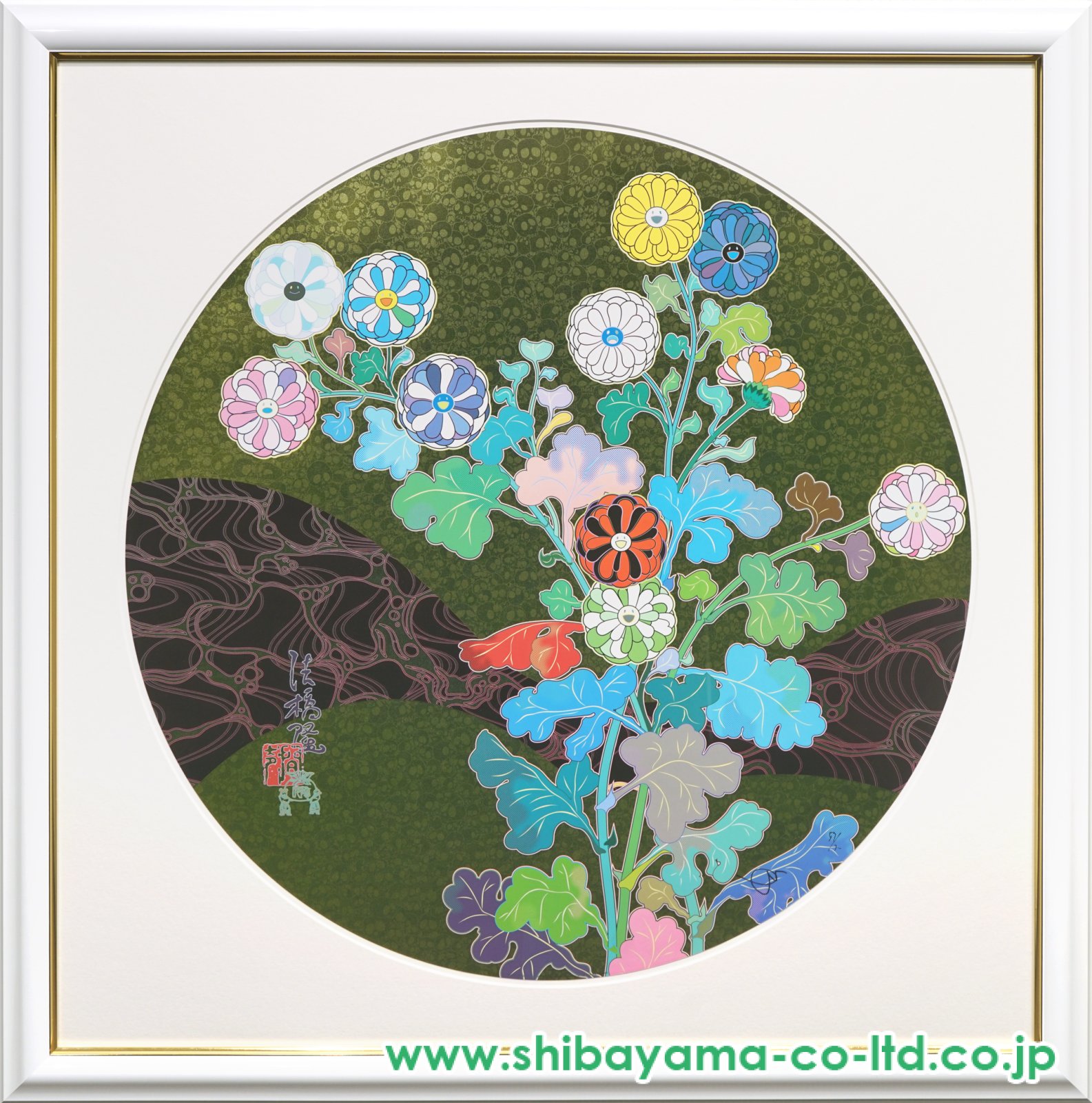 村上隆「潤声：夜に光る草花」オフセット・リトグラフ :: 絵画買取