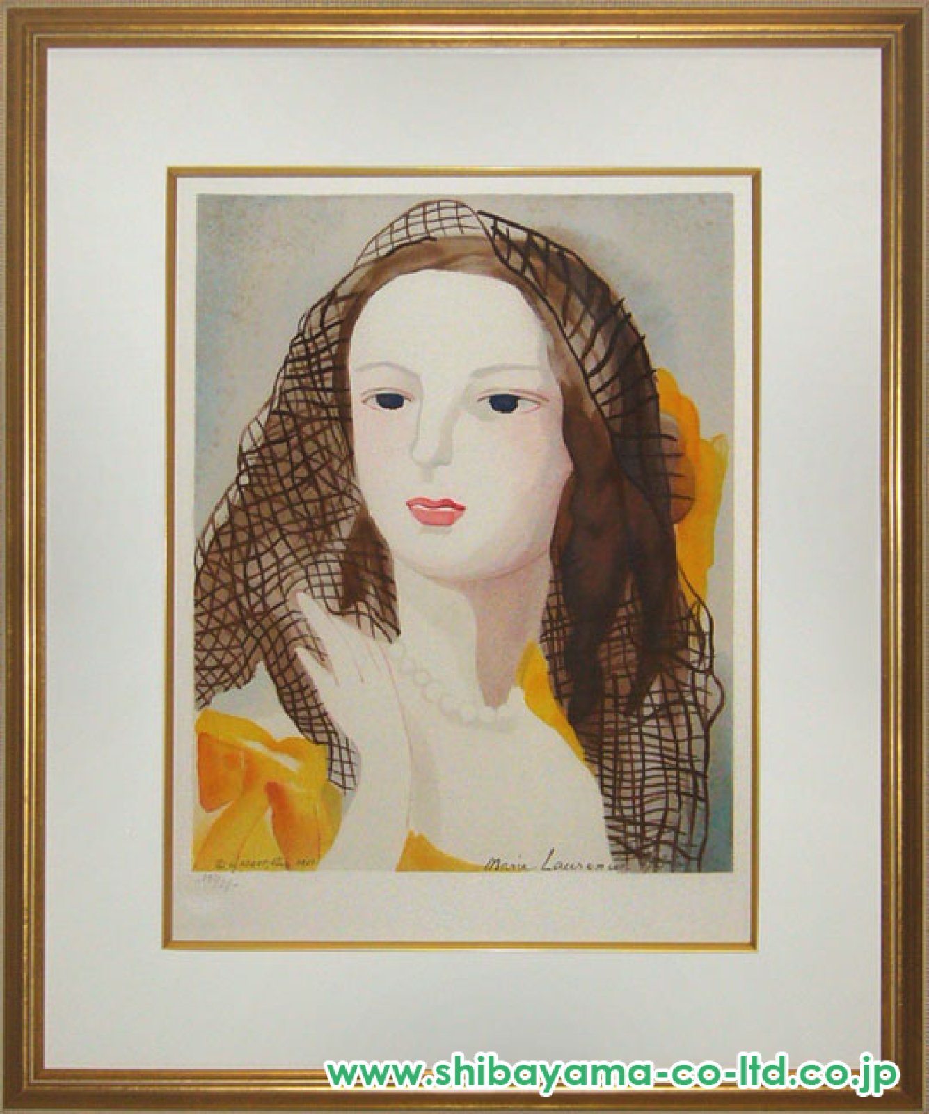 マリー•ローランサン リトグラフ 作品名 婦人 エディション50/100