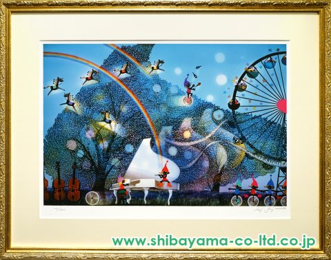 藤城清治「風の中の白いピアノ」セリグラフ :: 絵画買取・販売 - シバヤマ