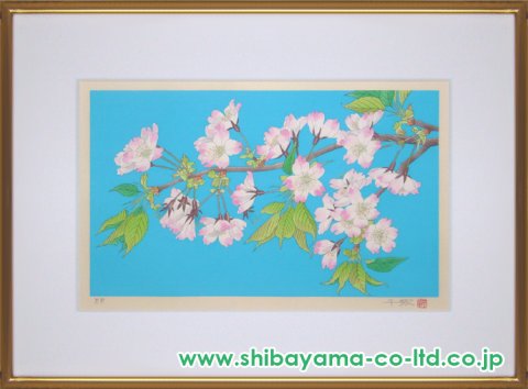 中島千波「大島桜」木版画 :: 絵画買取・販売 - シバヤマ