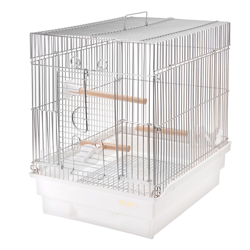 鳥かご HOEI 21手のりステンレス ホワイト (29×36.5×39cm) セキセイ