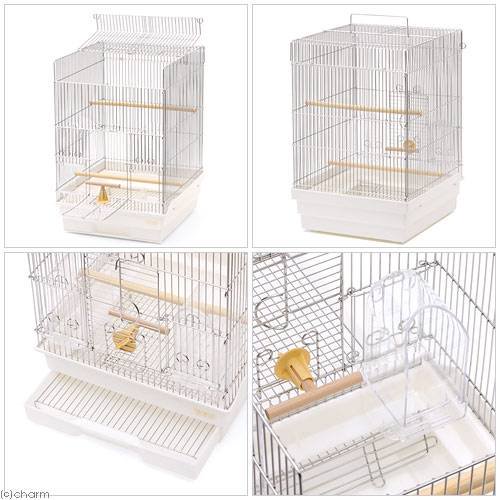 鳥かご HOEI 35手のりステンレス ホワイト (37×41.5×54.5cm) セキセイ