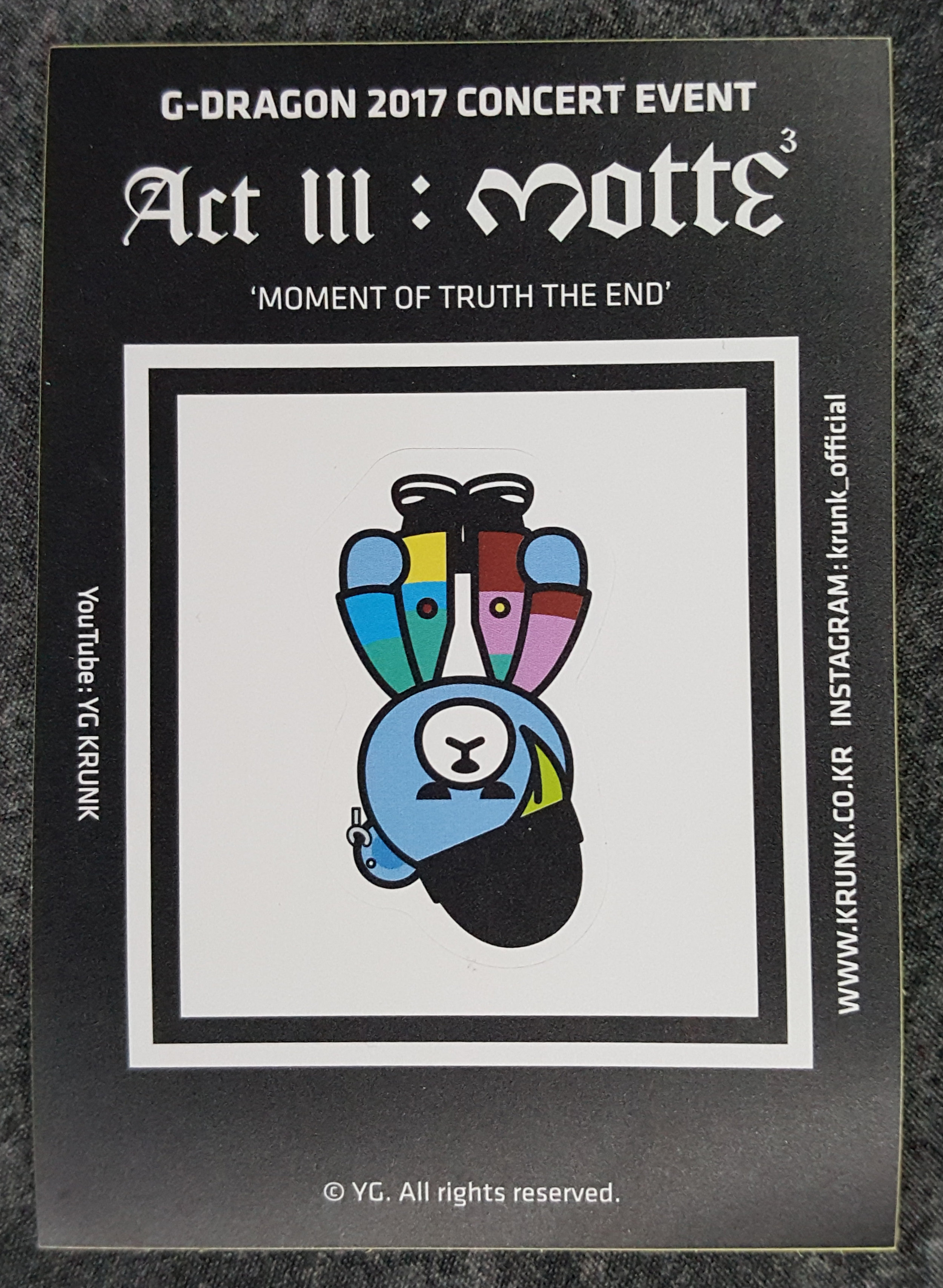 2017 - G-Dragon World Tour - Act III : MOTTE³ - Promotional Items