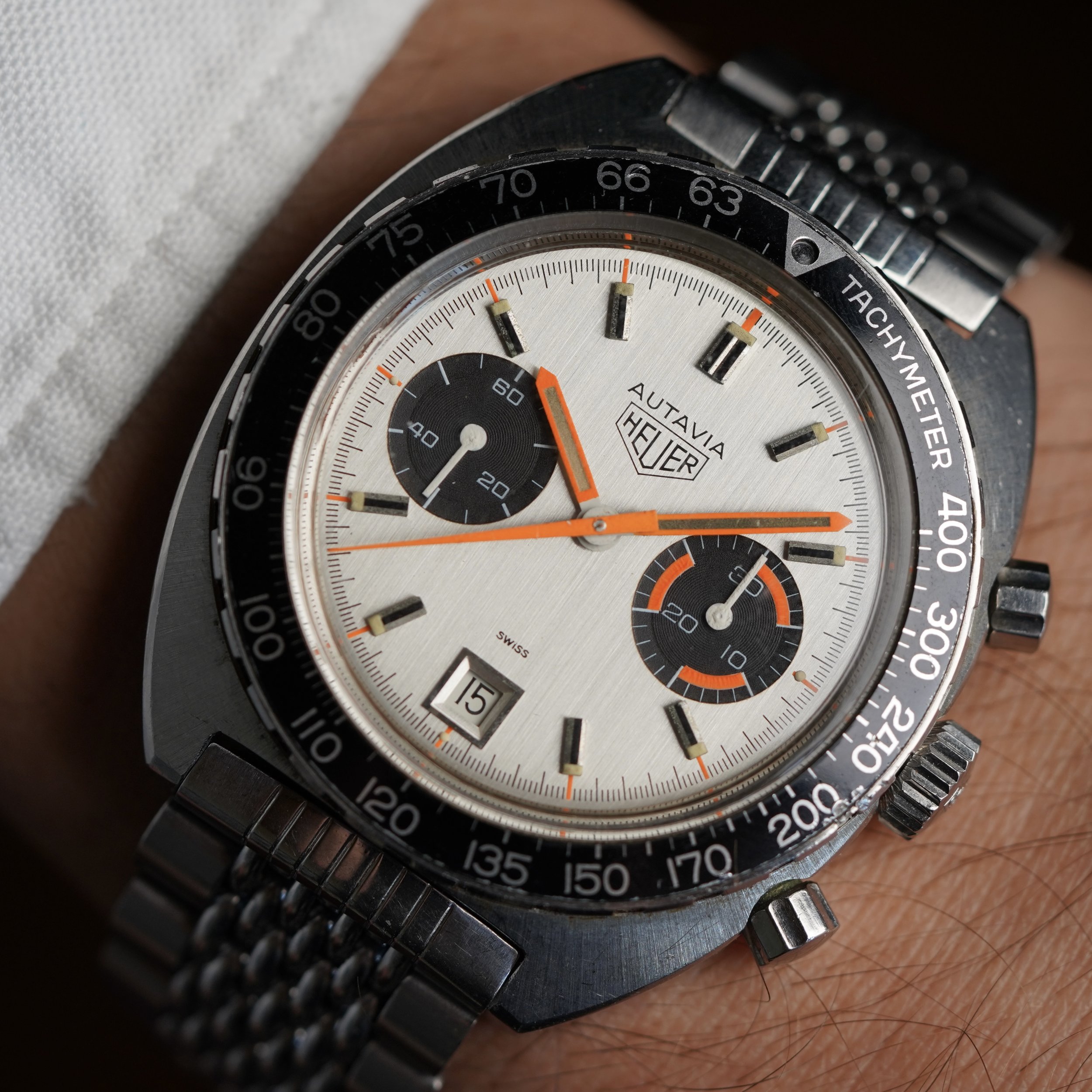 Heuer Autavia Manual Wind Reference 73463 on Bracelet — Wind Vintage