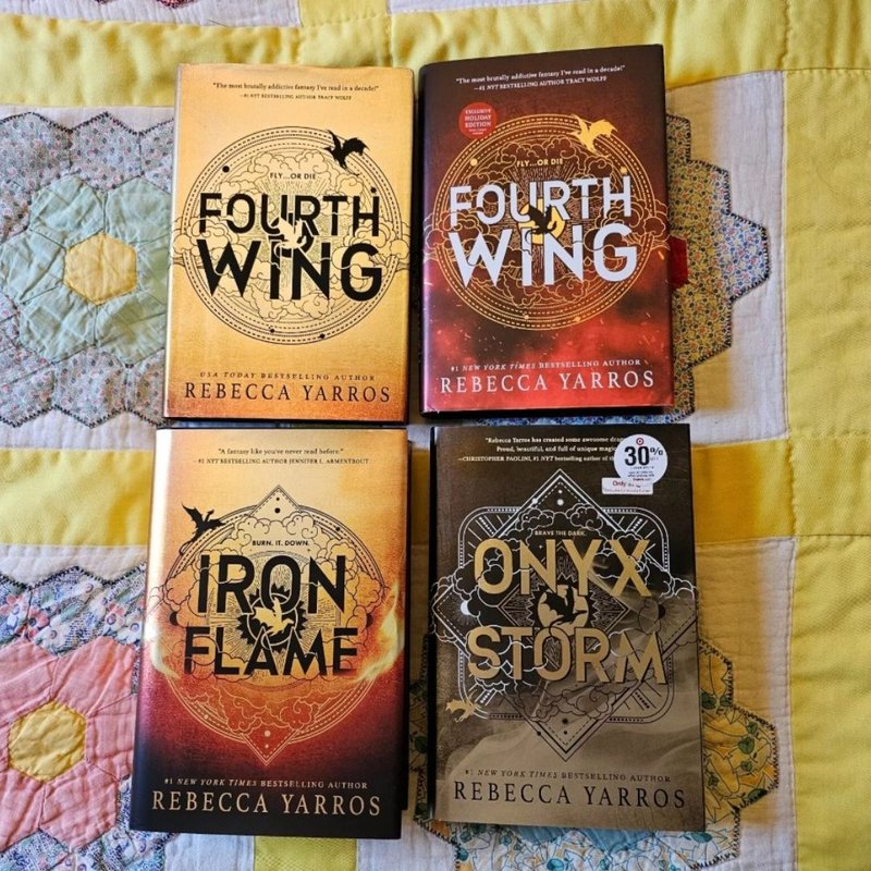 Fourth Wing Book Set, Onyx Storm, Iron Flame, and Fourth Wing