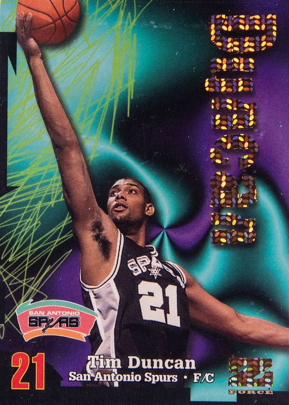 Tim Duncan 1997 Skybox Z-Force #111 Super Rave /50 Price Guide