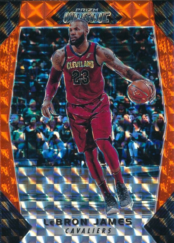 LeBron James 2017 Prizm Mosaic #80 Orange Price Guide - Sports