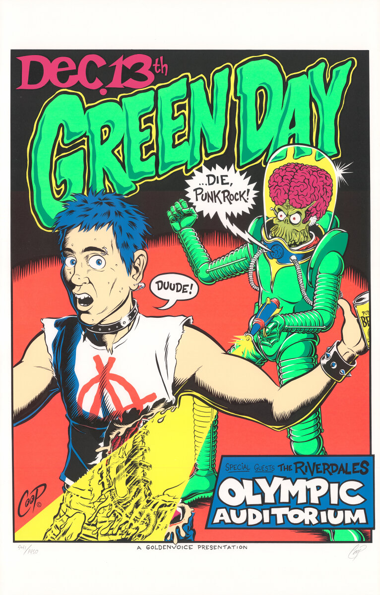 Green Day Vintage Concert Serigraph from Olympic Auditorium, Dec