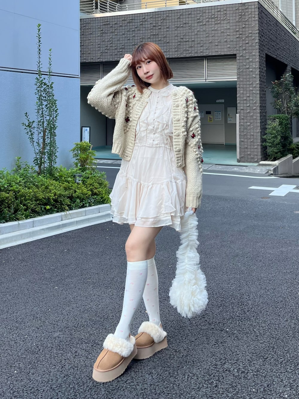 SNIDEL（スナイデル）の「プリントフリルシフォンミニワンピース