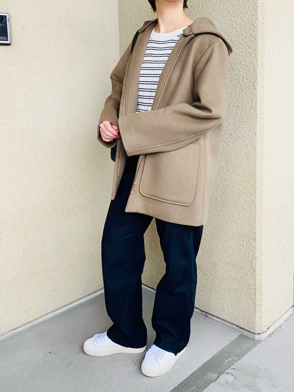 IENA（イエナ）の「二重織りシャルムハーフコート◇（その他アウター