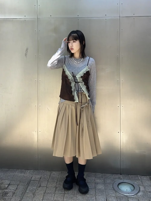 MAISON SPECIAL（メゾンスペシャル） キャミソール Lace Docking Satin