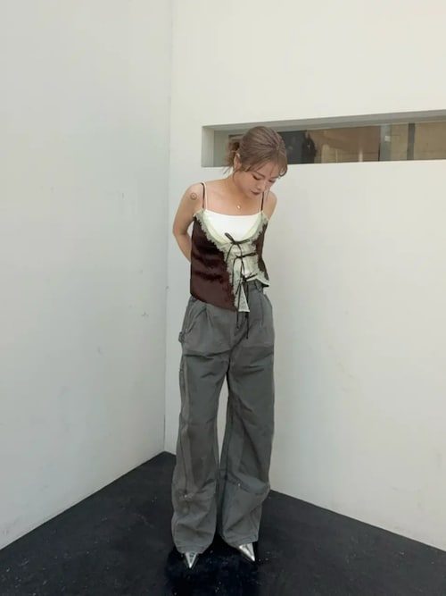 MAISON SPECIAL（メゾンスペシャル） キャミソール Lace Docking Satin