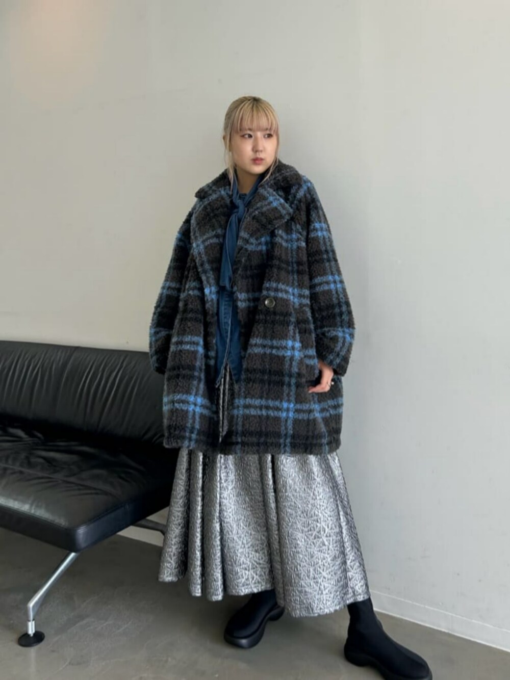 Check Boa Over Coat/チェックボアオーバーコート【MAISON SPECIAL