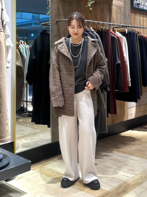 LEPSIM ウーリーダブルミドルチェックコート LEPSIM｜ウーリーダブル