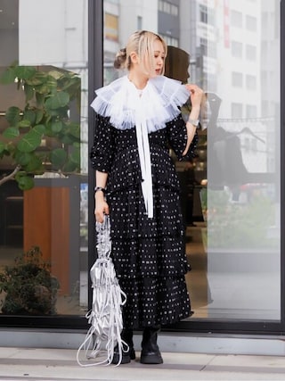GANNI（ガニー）の「GANNI/ガニー PLEATED GEORGETTE FLOUNCE SMOCK