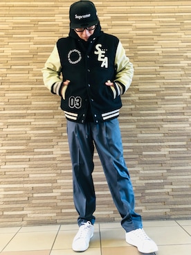 WIND AND SEAのスタジャン（ブラック系）を使った人気ファッション