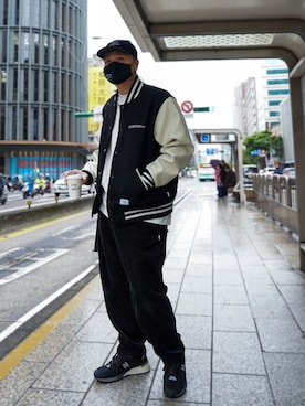 WTAPSのスタジャン（ブラック系）を使った人気ファッション