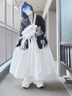 noir kei ninomiya チュールハーネスボディバッグ ホワイト ノワール