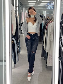 GYDA【せいせいコラボ】GS lストーンストラップビスチェ ブラック GYDA